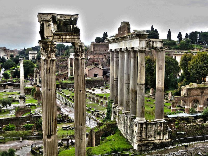 The Roman Forum on a rainy day in fall 2016