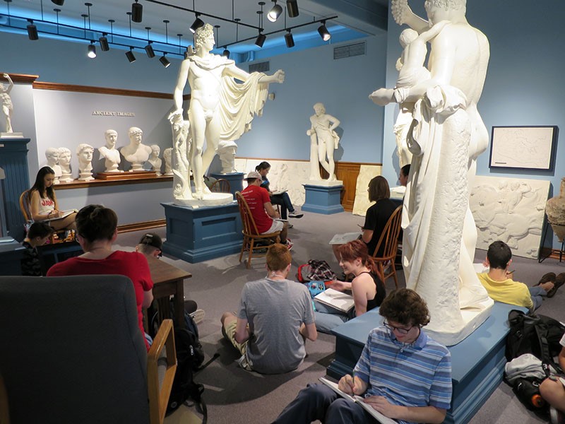 Students exploring The Wilcox Collection