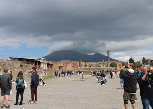 Photo of students in Pompeii, Italy